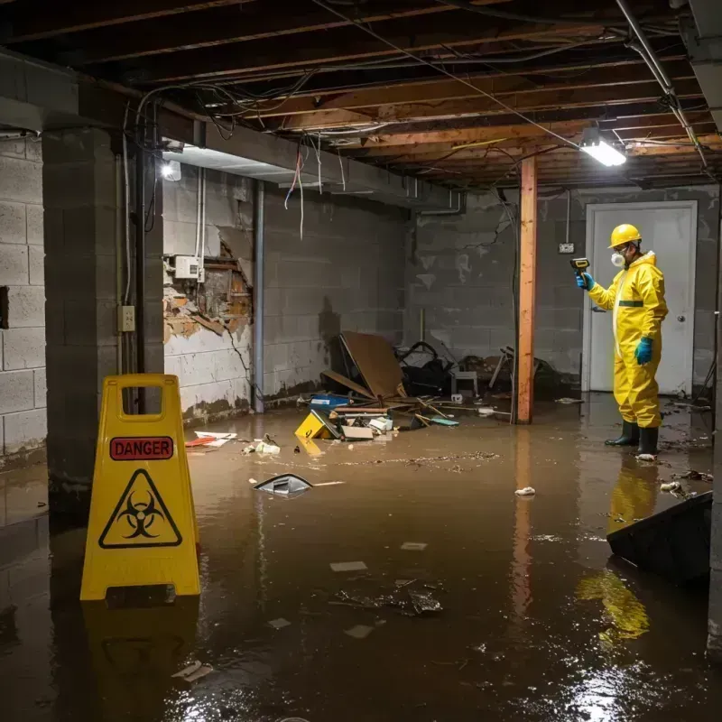 Flooded Basement Electrical Hazard in Waldport, OR Property